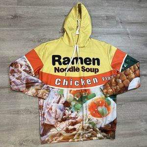 Ramen Noodle Soup Hoodies Men’s L Pullover Sweater 3D Print Fun‎ Pouch Casual